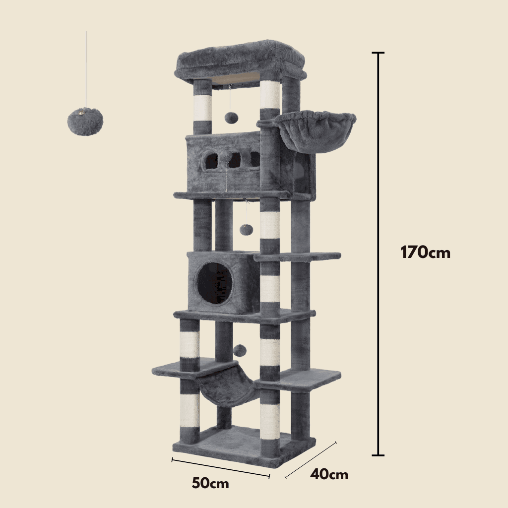 Arbre à chat XXL Liane - 170cm - Maison felin 