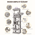 Arbre à chat XXL Liane - 170cm - Maison felin 