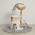 Arbre à chat en bois Moka - 102cm - Maison felin 