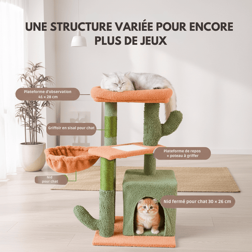 Arbre à chat Cactus - 77cm - Maison felin 