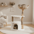 Arbre à chat en bois Moka - 102cm - Maison felin 