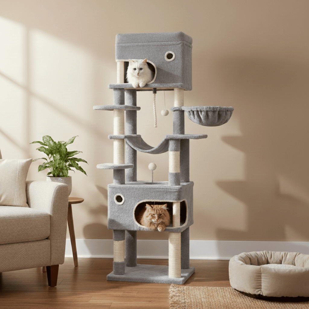 Arbre à chat XXL Erika - 178cm - Maison felin 