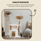 Arbre à chat en bois Moka - 102cm - Maison felin 