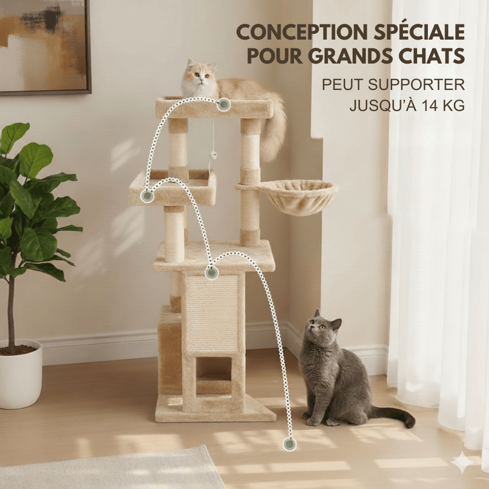 Arbre à chat Suki - 130 cm - Maison felin
