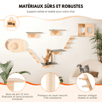 Arbre à chat murale en bois - Perle - Maison felin 