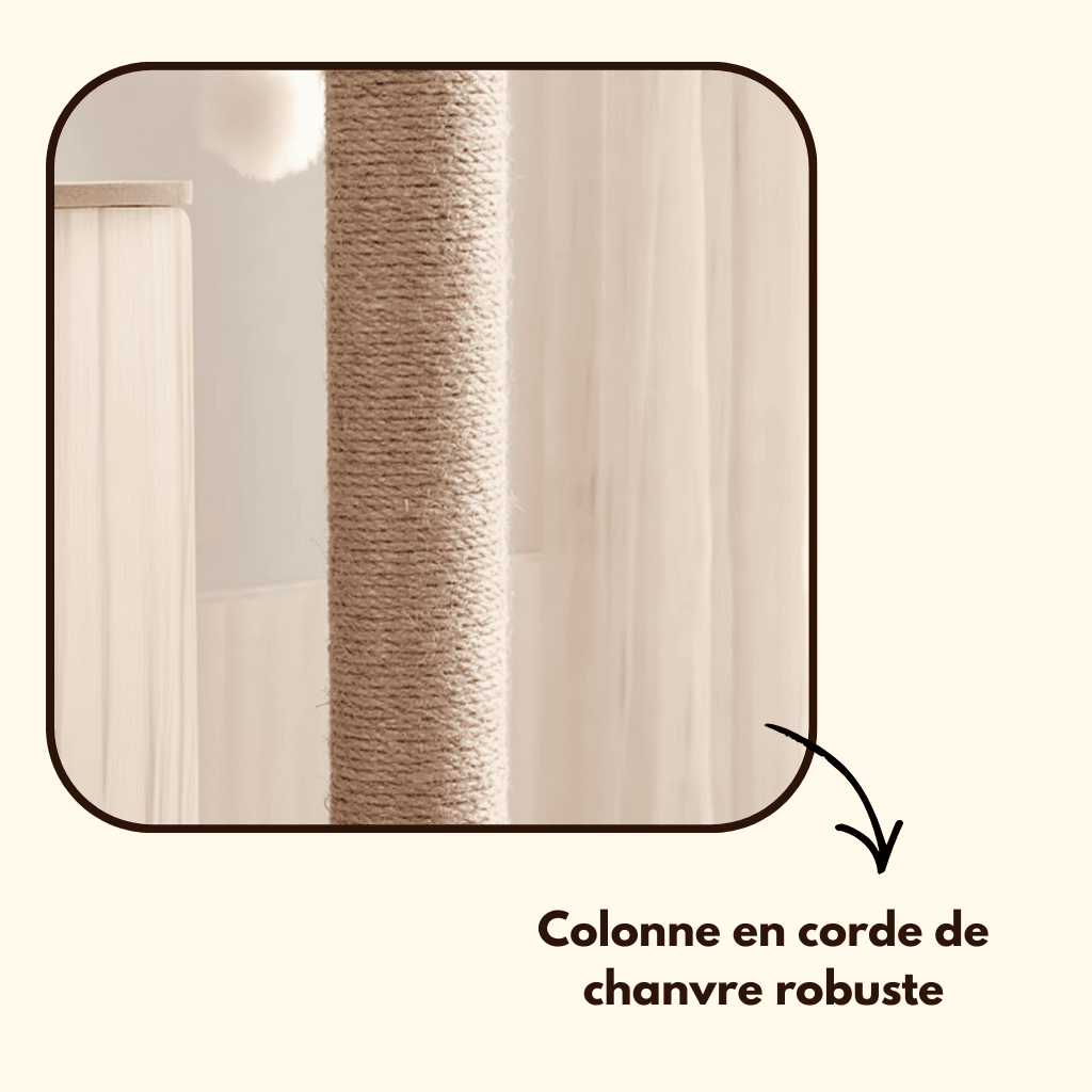 Arbre à chat en bois XXL Yumi - 170cm - Maison felin