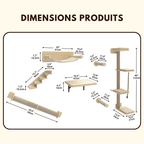 Arbre à chat murale en bois - Milo - Maison felin 