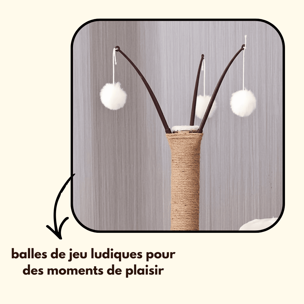 Arbre à chat en bois XXL Yumi - 170cm - Maison felin