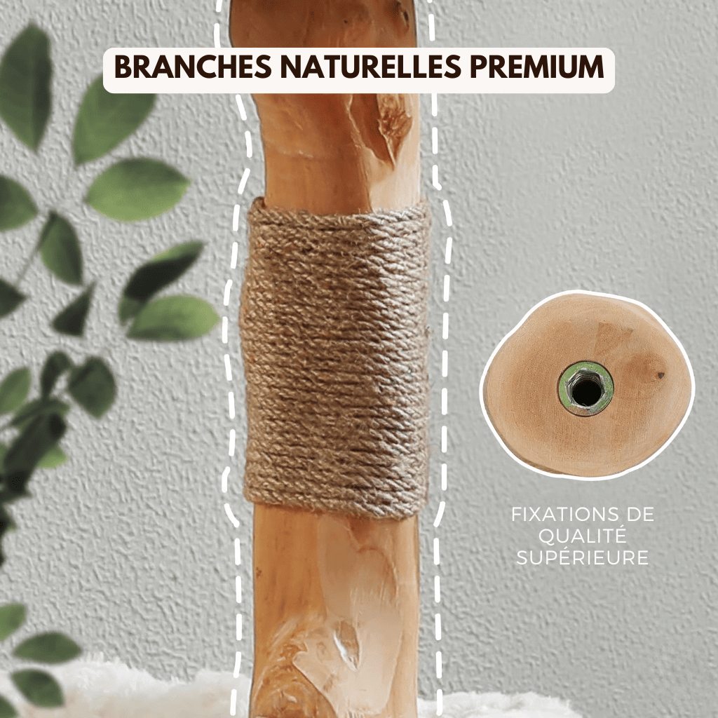 Arbre à chat en bois Moka - 102cm - Maison felin 