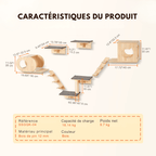 Arbre à chat murale en bois - Perle - Maison felin 