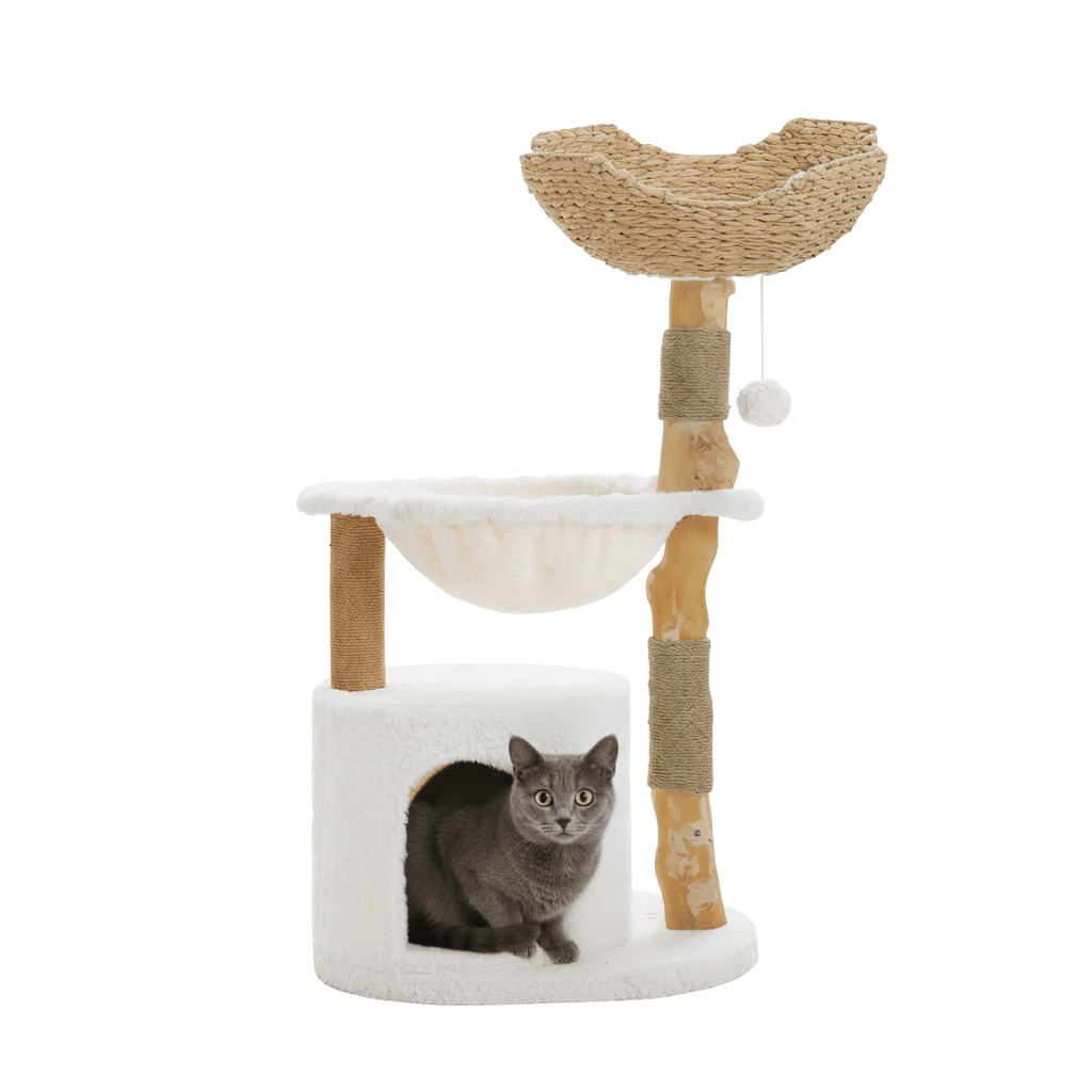Arbre à chat en bois Moka - 102cm - Maison felin 