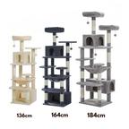 Arbre à chat XXL Capuccino - 208cm - Maison felin 