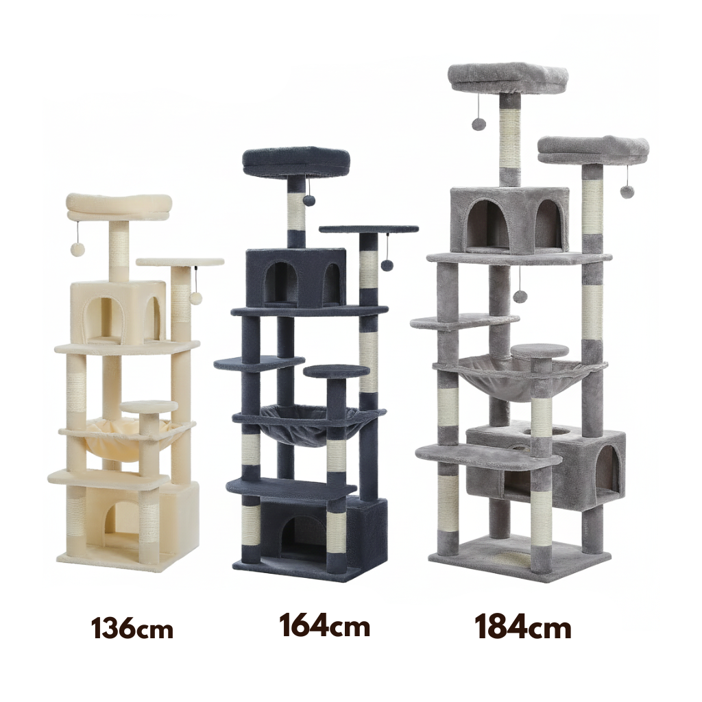 Arbre à chat XXL Capuccino - 208cm - Maison felin 